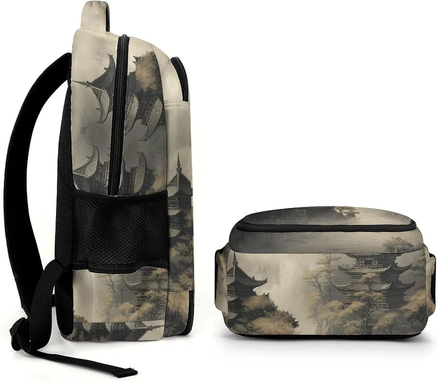 Backpack for Women Men Daypack Chinese Style Architecture Laptop Backpack Computer Bag Casual Nurse Bag Laptop Bag
