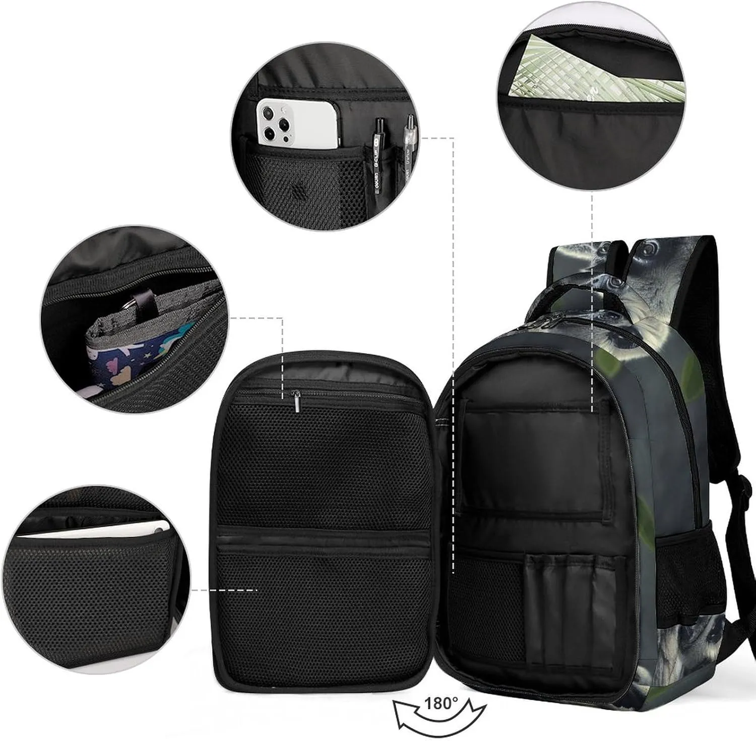Backpack for Women Men Daypack Gibbons Laptop Backpack Computer Bag Casual Nurse Bag Laptop Bag