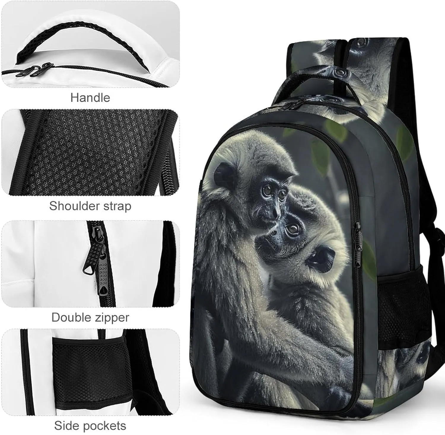 Backpack for Women Men Daypack Gibbons Laptop Backpack Computer Bag Casual Nurse Bag Laptop Bag