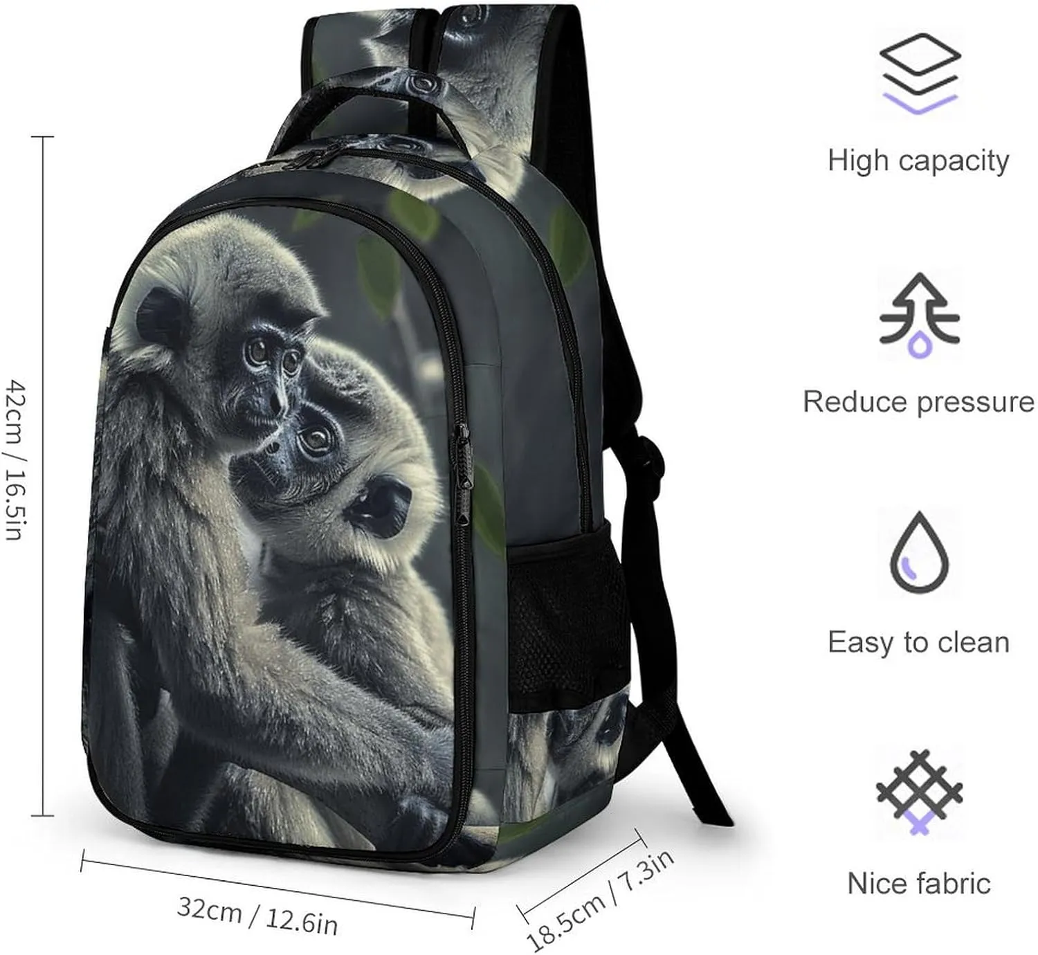 Backpack for Women Men Daypack Gibbons Laptop Backpack Computer Bag Casual Nurse Bag Laptop Bag