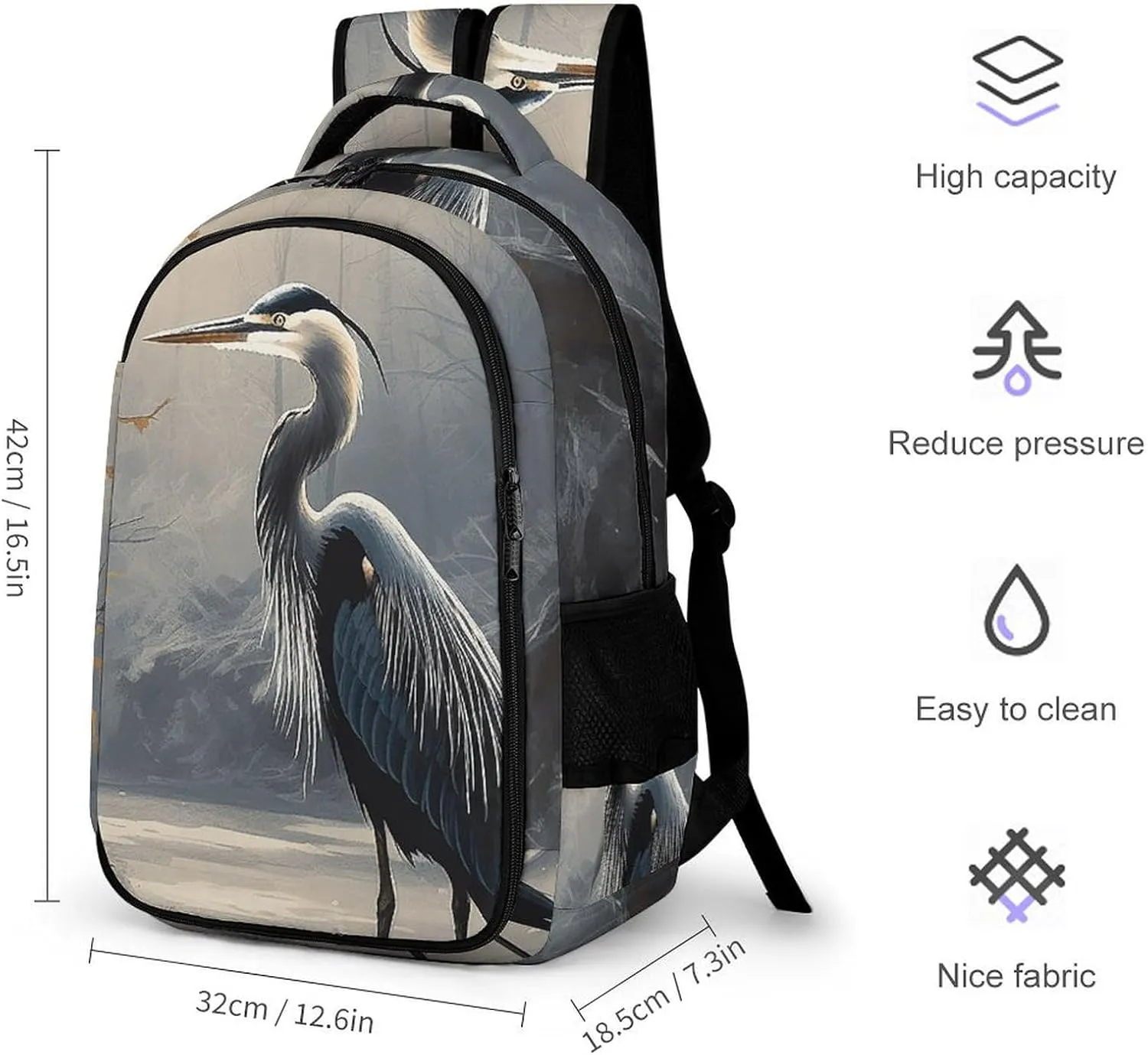 Backpack for Women Men Daypack Hand Drawn Bird Laptop Backpack Computer Bag Casual Nurse Bag Laptop Bag