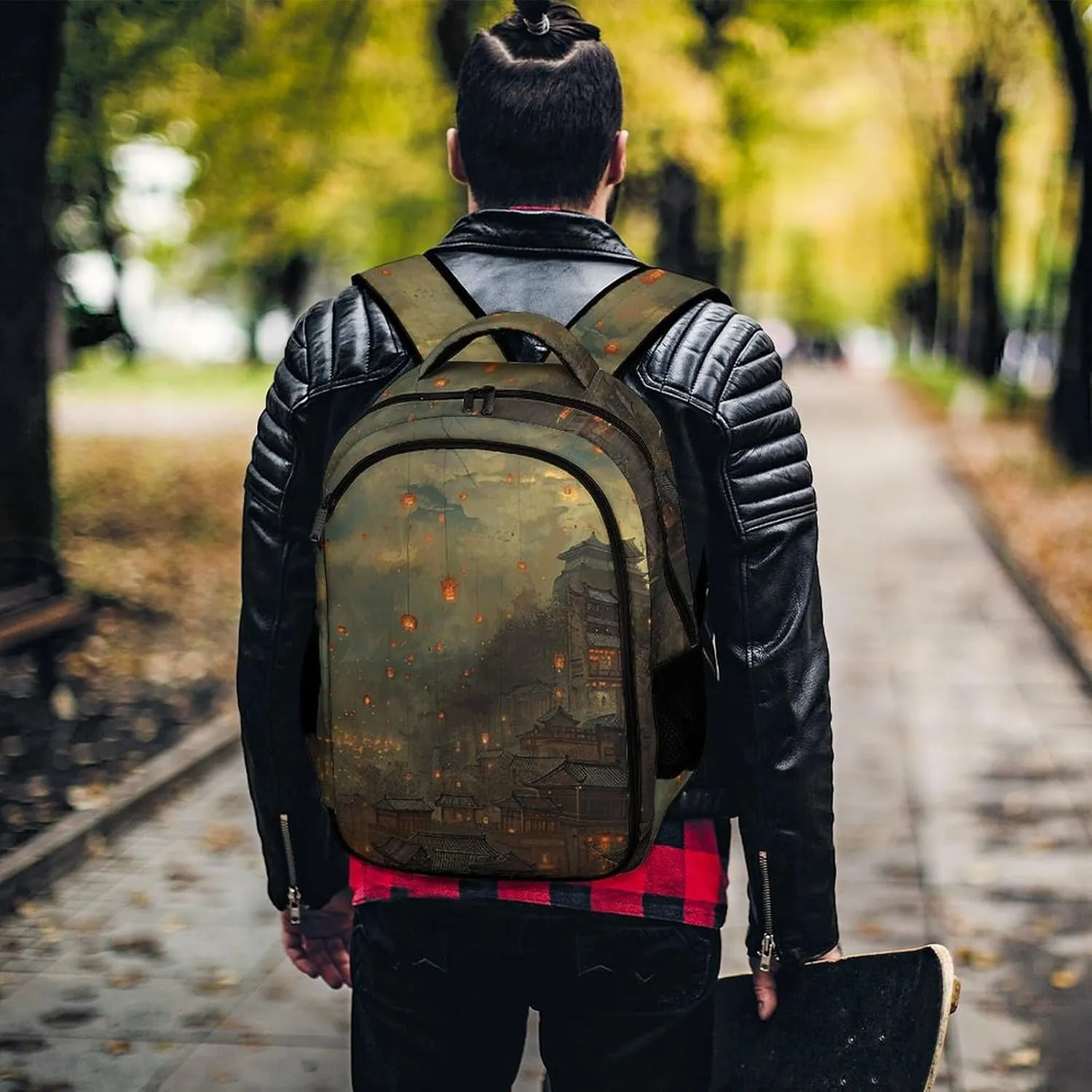 Backpack for Women Men Daypack Lanterns Are Flying Laptop Backpack Computer Bag Casual Nurse Bag Laptop Bag