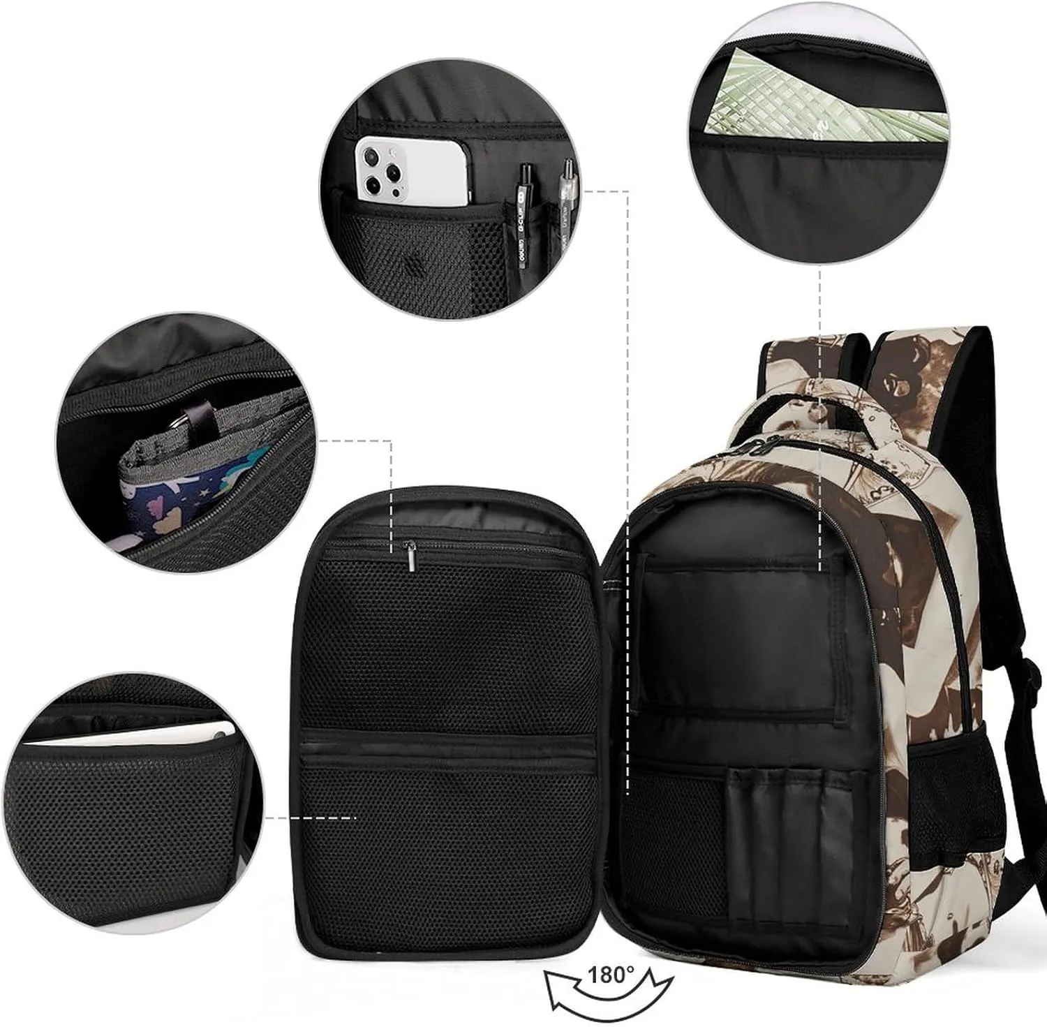 Backpack for Women Men Daypack Lying on Blanket Laptop Backpack Computer Bag Casual Nurse Bag Laptop Bag