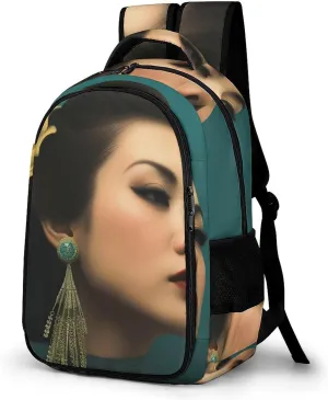 Backpack for Women Men Daypack Oriental Style Women Laptop Backpack Computer Bag Casual Nurse Bag Laptop Bag