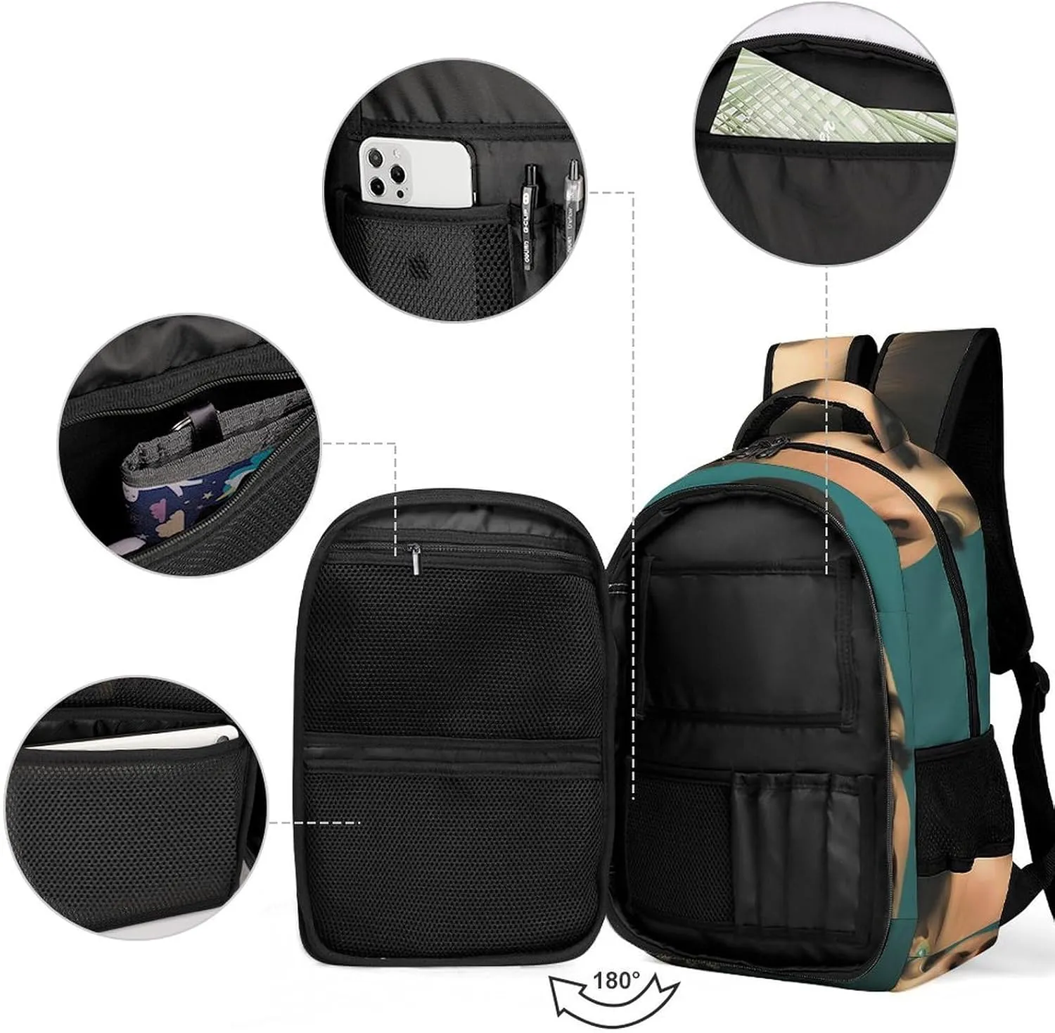 Backpack for Women Men Daypack Oriental Style Women Laptop Backpack Computer Bag Casual Nurse Bag Laptop Bag