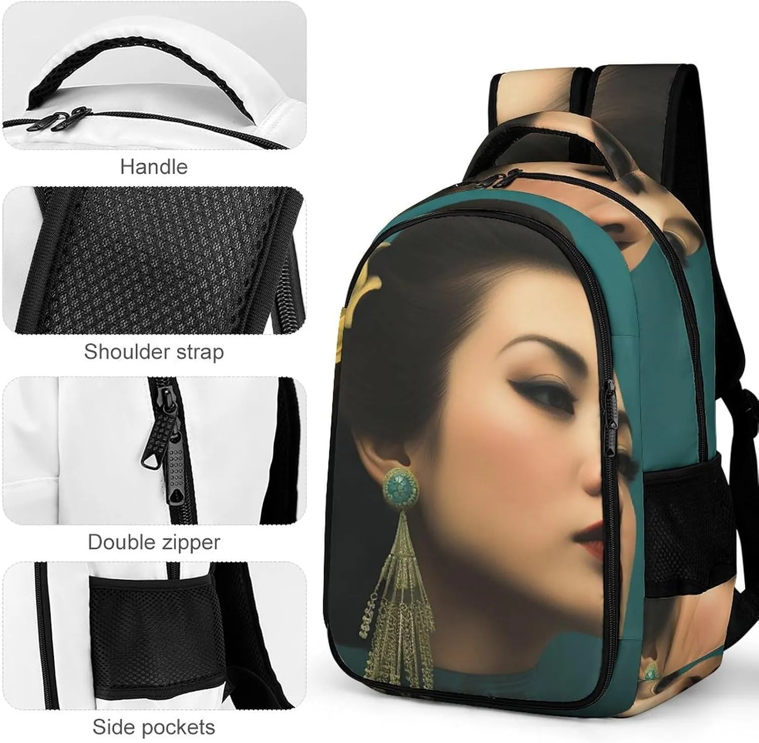 Backpack for Women Men Daypack Oriental Style Women Laptop Backpack Computer Bag Casual Nurse Bag Laptop Bag