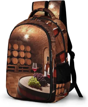Backpack for Women Men Daypack Red Wine Cellar Laptop Backpack Computer Bag Casual Nurse Bag Laptop Bag