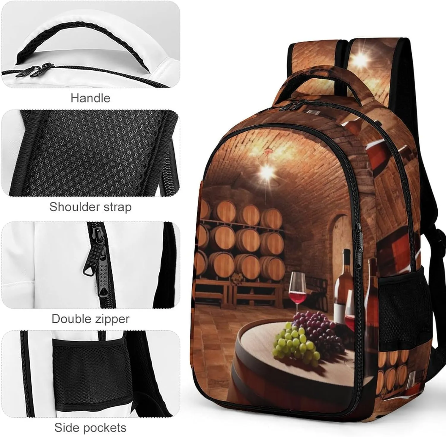 Backpack for Women Men Daypack Red Wine Cellar Laptop Backpack Computer Bag Casual Nurse Bag Laptop Bag
