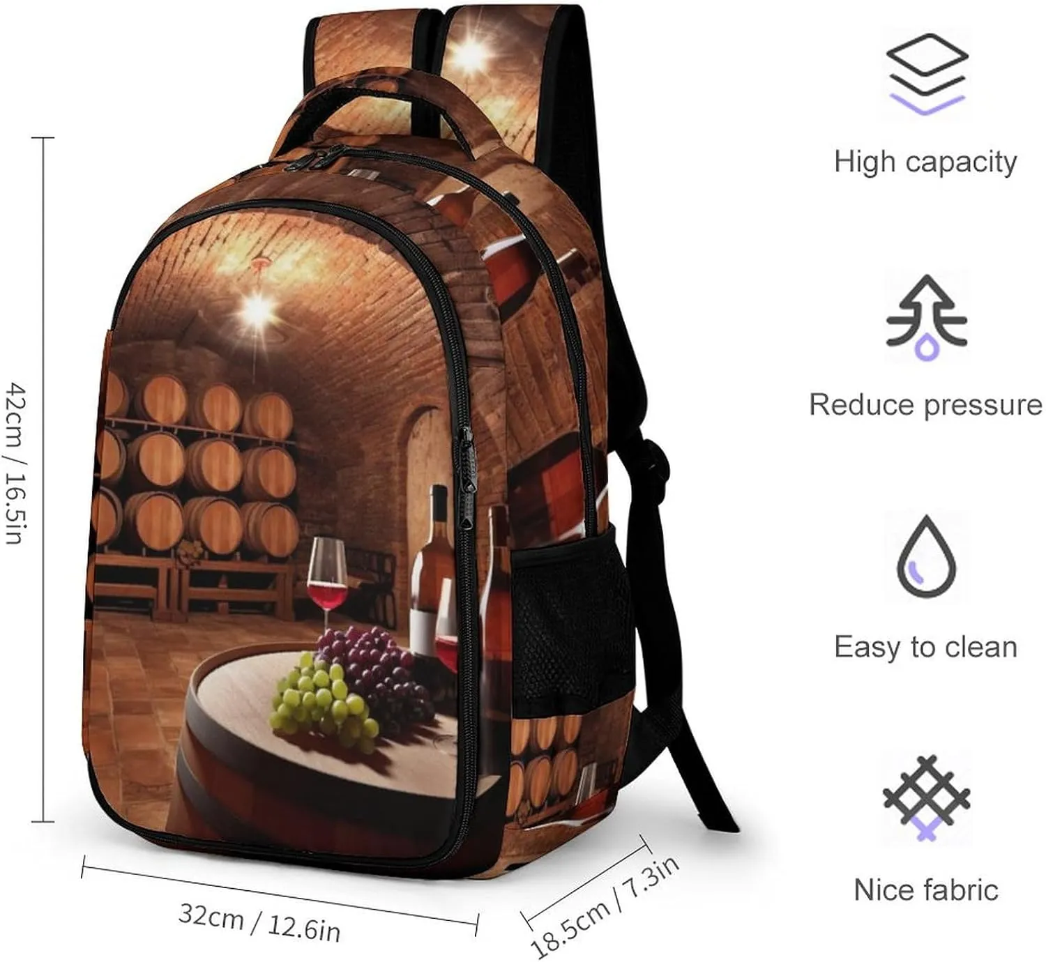 Backpack for Women Men Daypack Red Wine Cellar Laptop Backpack Computer Bag Casual Nurse Bag Laptop Bag