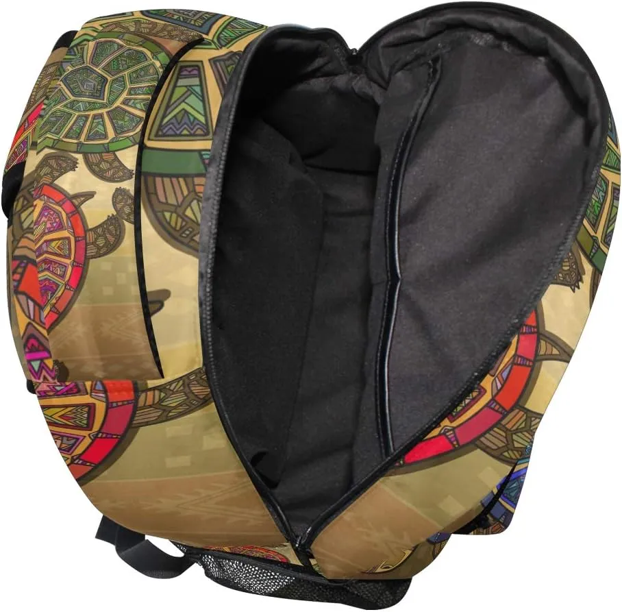 Backpack Ocean Sea Animal Vintage Turtle School Shoulder Bag Large Waterproof Durable Bookbag Laptop Daypack for Students Teens Girls Boys Elementary