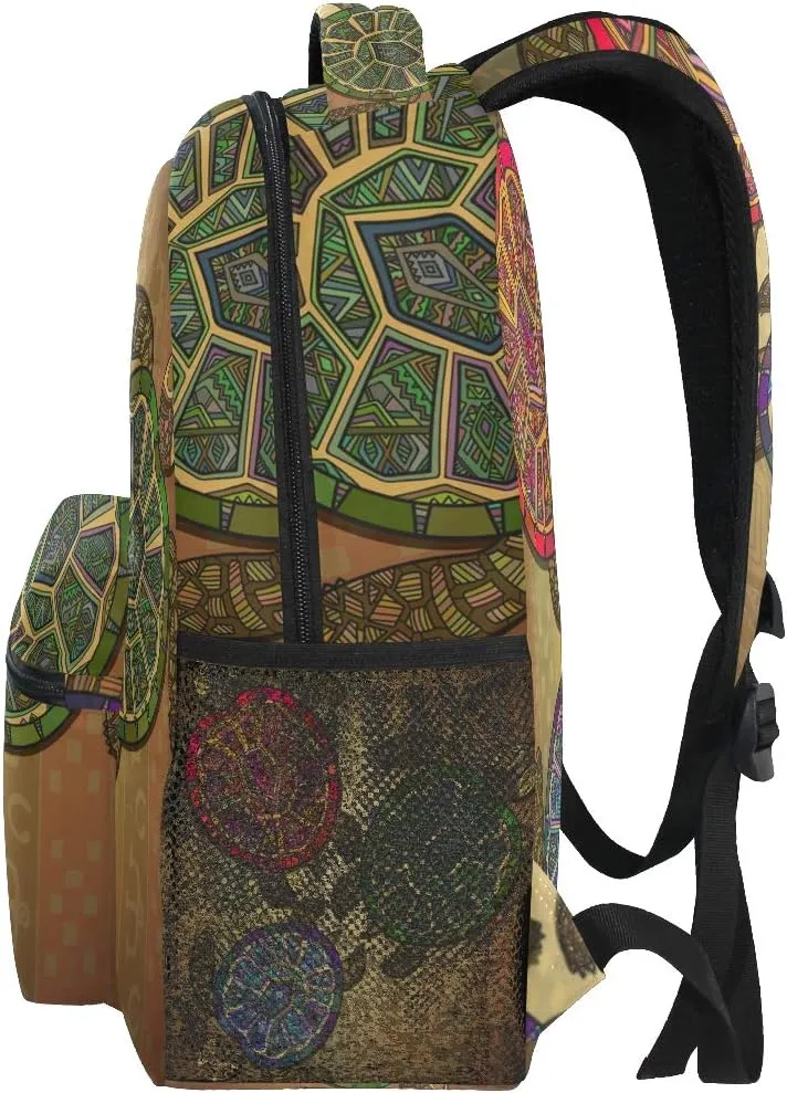Backpack Ocean Sea Animal Vintage Turtle School Shoulder Bag Large Waterproof Durable Bookbag Laptop Daypack for Students Teens Girls Boys Elementary