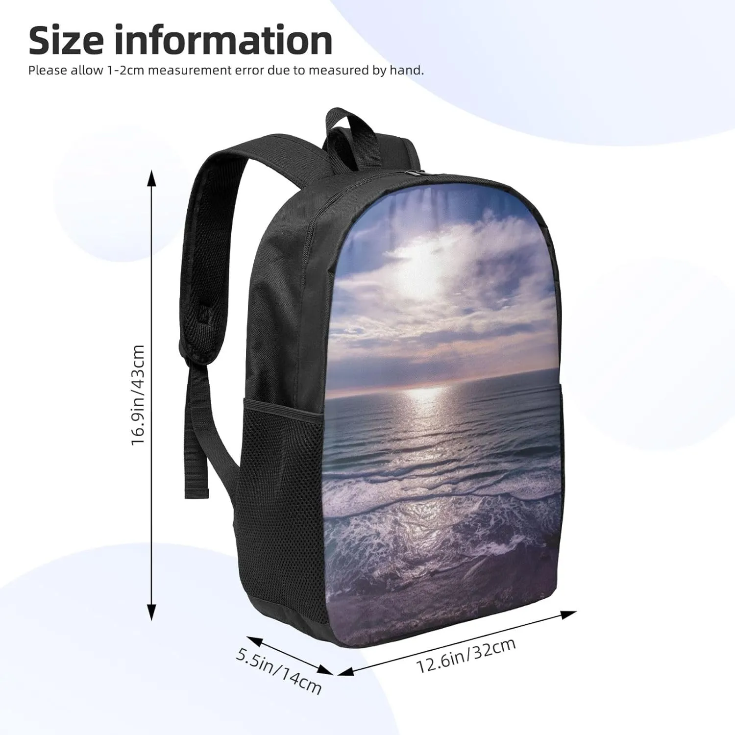Backpack Travel Laptop Backpack for Men Women Atlantic Ocean Computer Backpacks 17 inch Casual Daypack