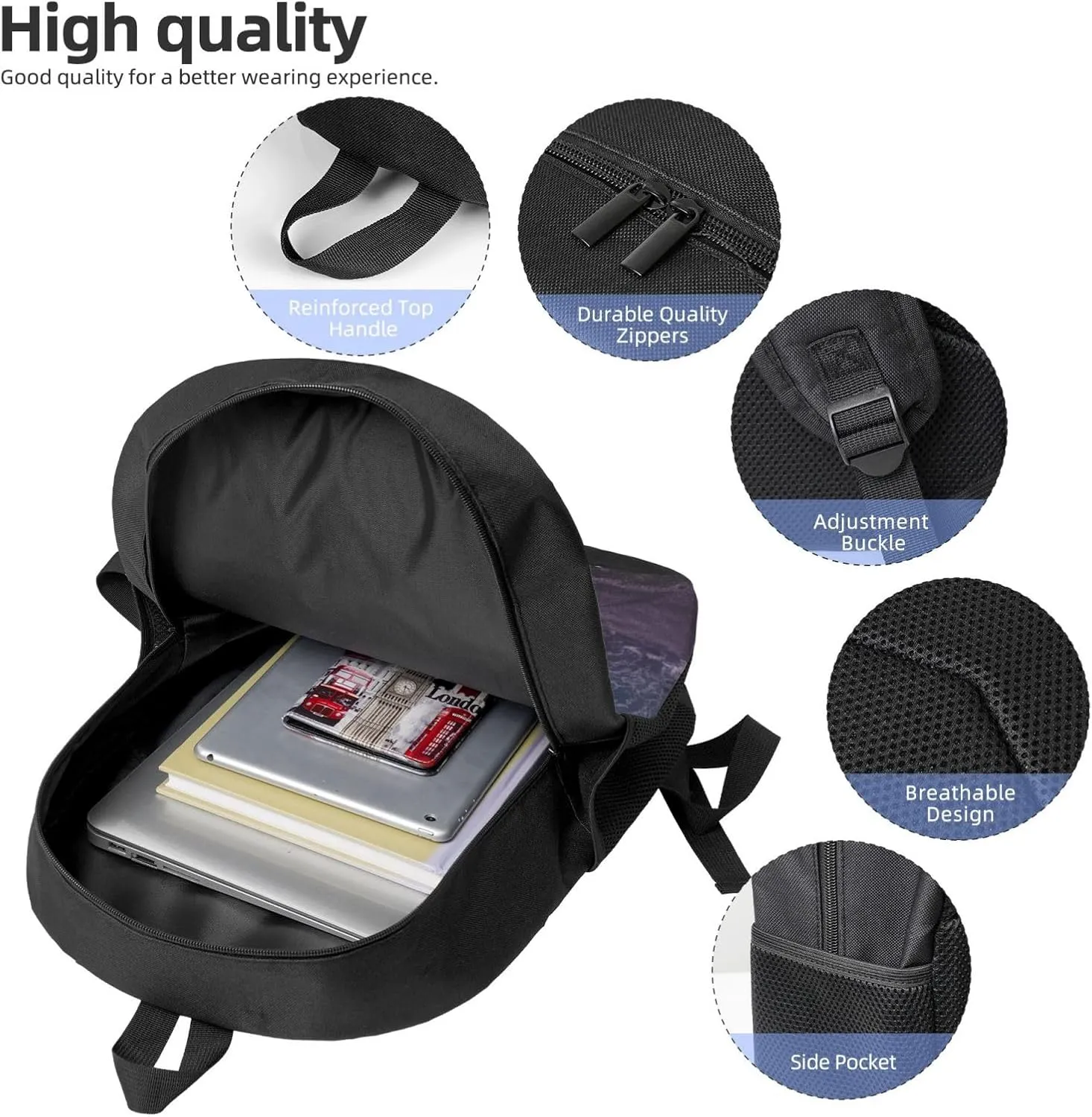 Backpack Travel Laptop Backpack for Men Women Atlantic Ocean Computer Backpacks 17 inch Casual Daypack