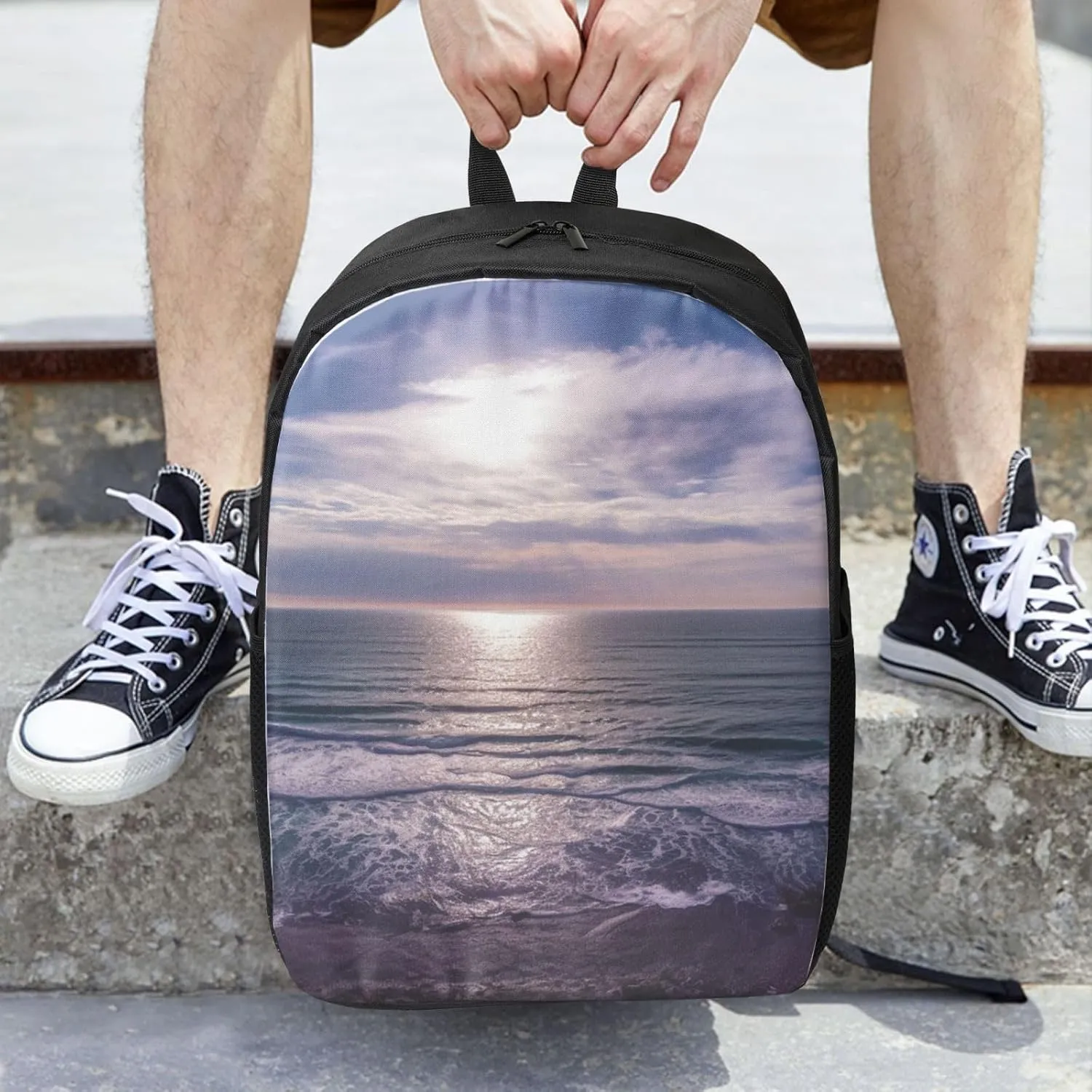 Backpack Travel Laptop Backpack for Men Women Atlantic Ocean Computer Backpacks 17 inch Casual Daypack