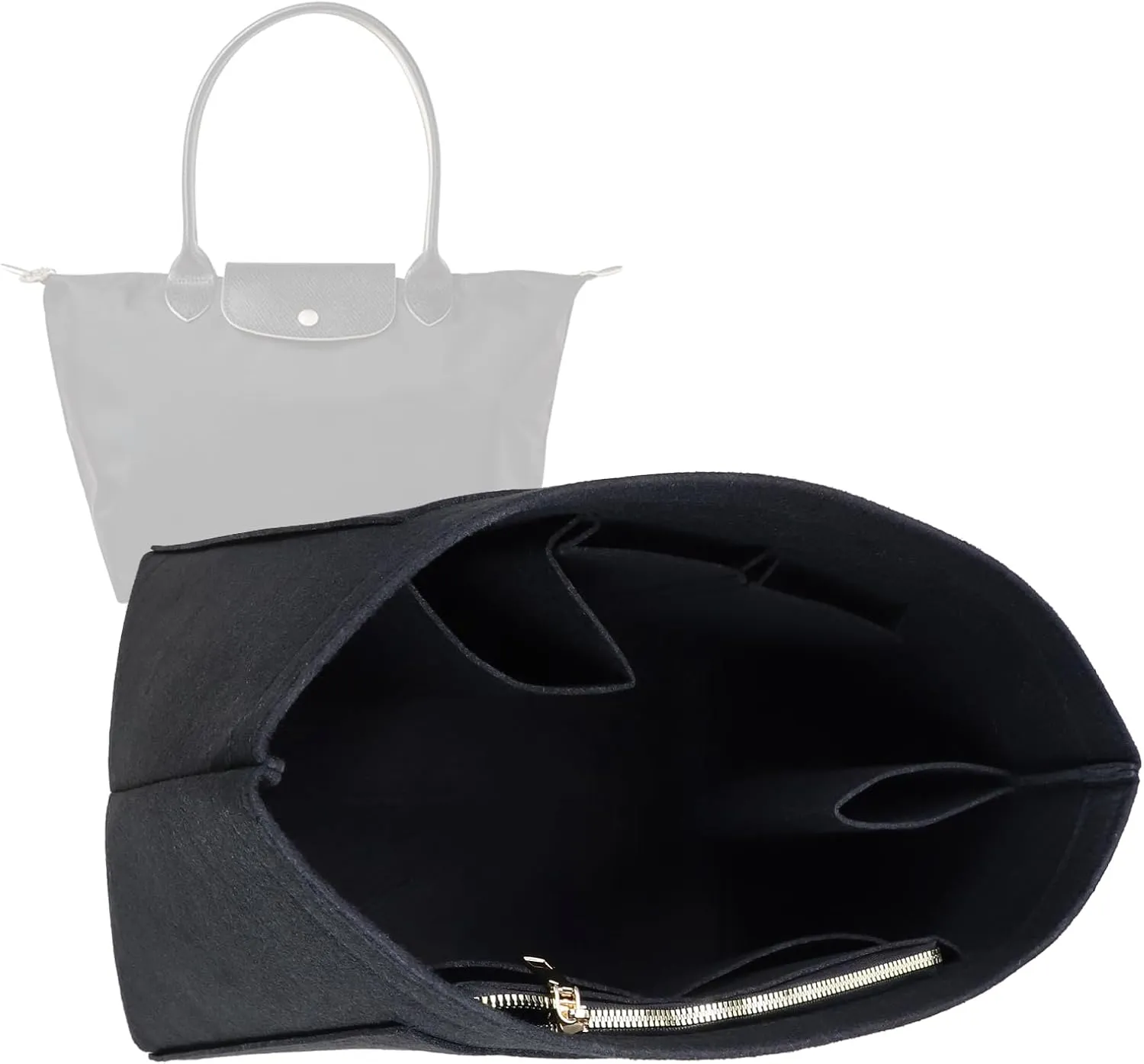 bag Organizer Insert for Longchamp Le Pliage Neo Handbags Insert Organizer 1012BLACK-M