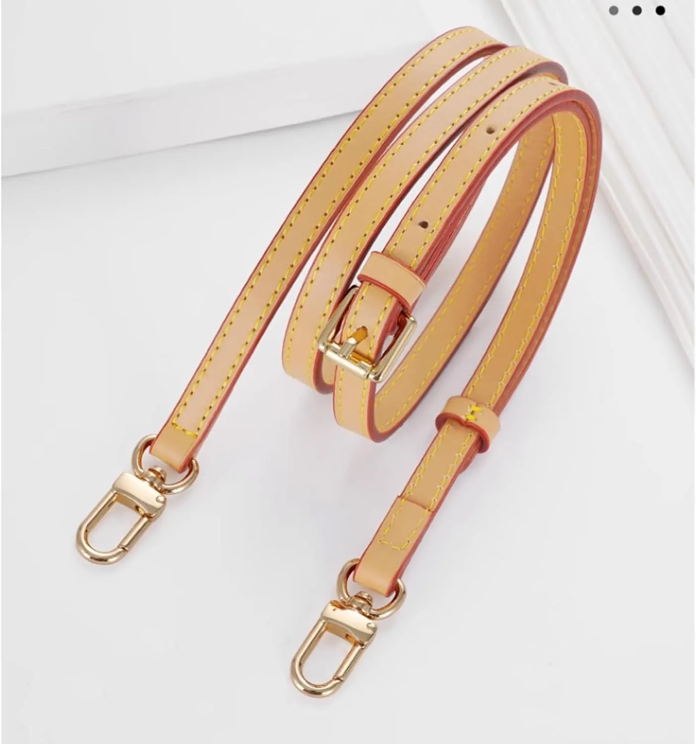 Bag Strap Leather Replacement Straps Adjuster Handbag Straps (Beeswax,Weith-1.2cm)