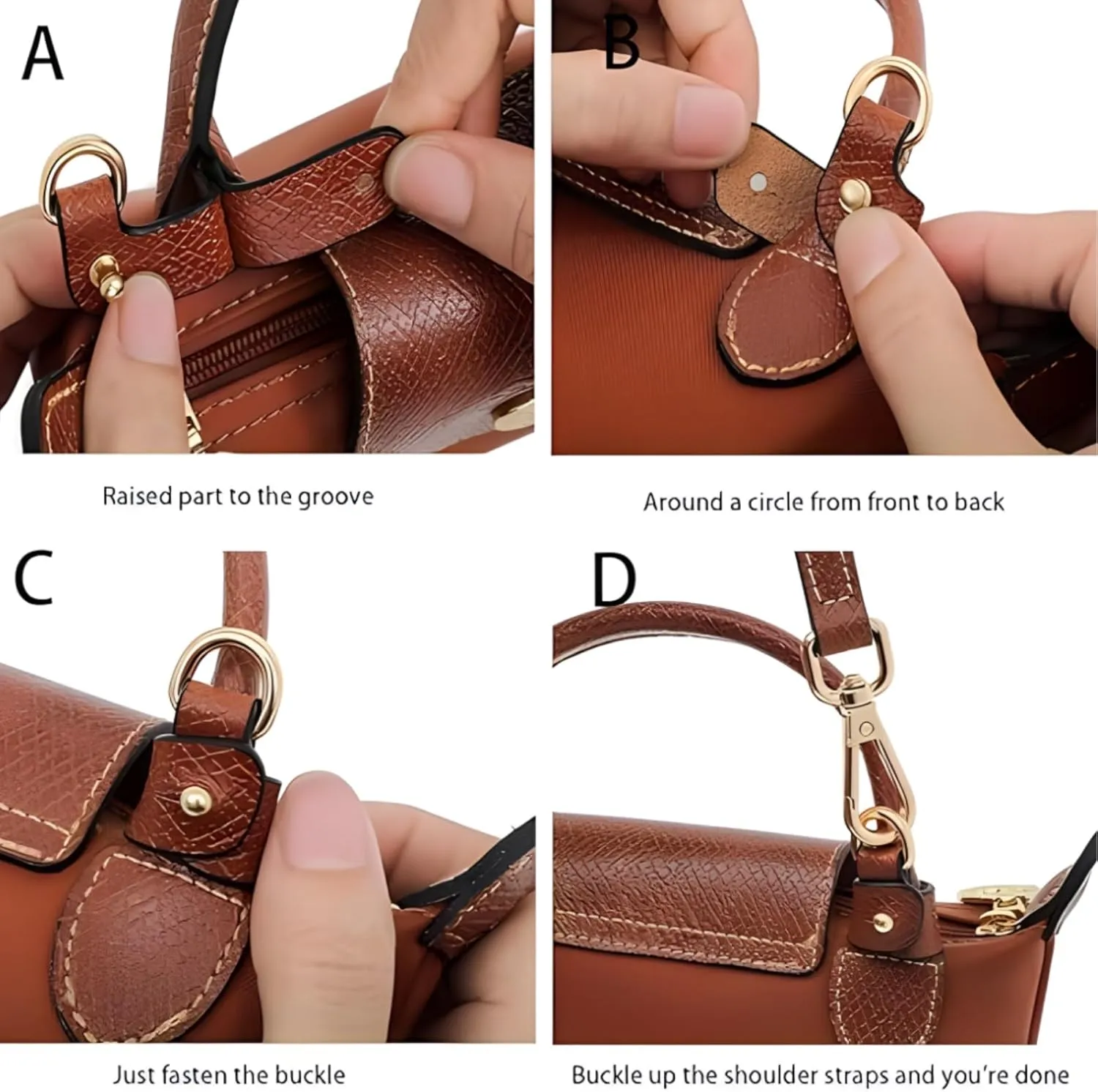 Bag Strap Suitable for Longchamp Mini Pouch,Purse Crossbody Adjustable Replacement Conversion Kit