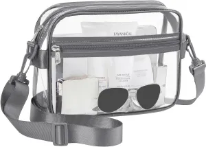 BAGAIL Clear Bag Stadium Approved Crossbody Shoulder Messenger Clear Purse with Adjustable Strap