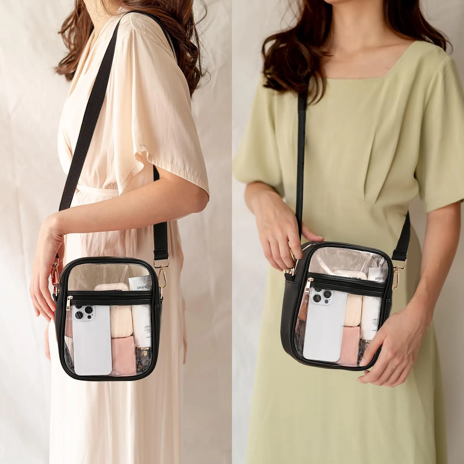 BAGAIL Clear Bag Stadium Approved Crossbody Shoulder Messenger Clear Purse with Adjustable Strap