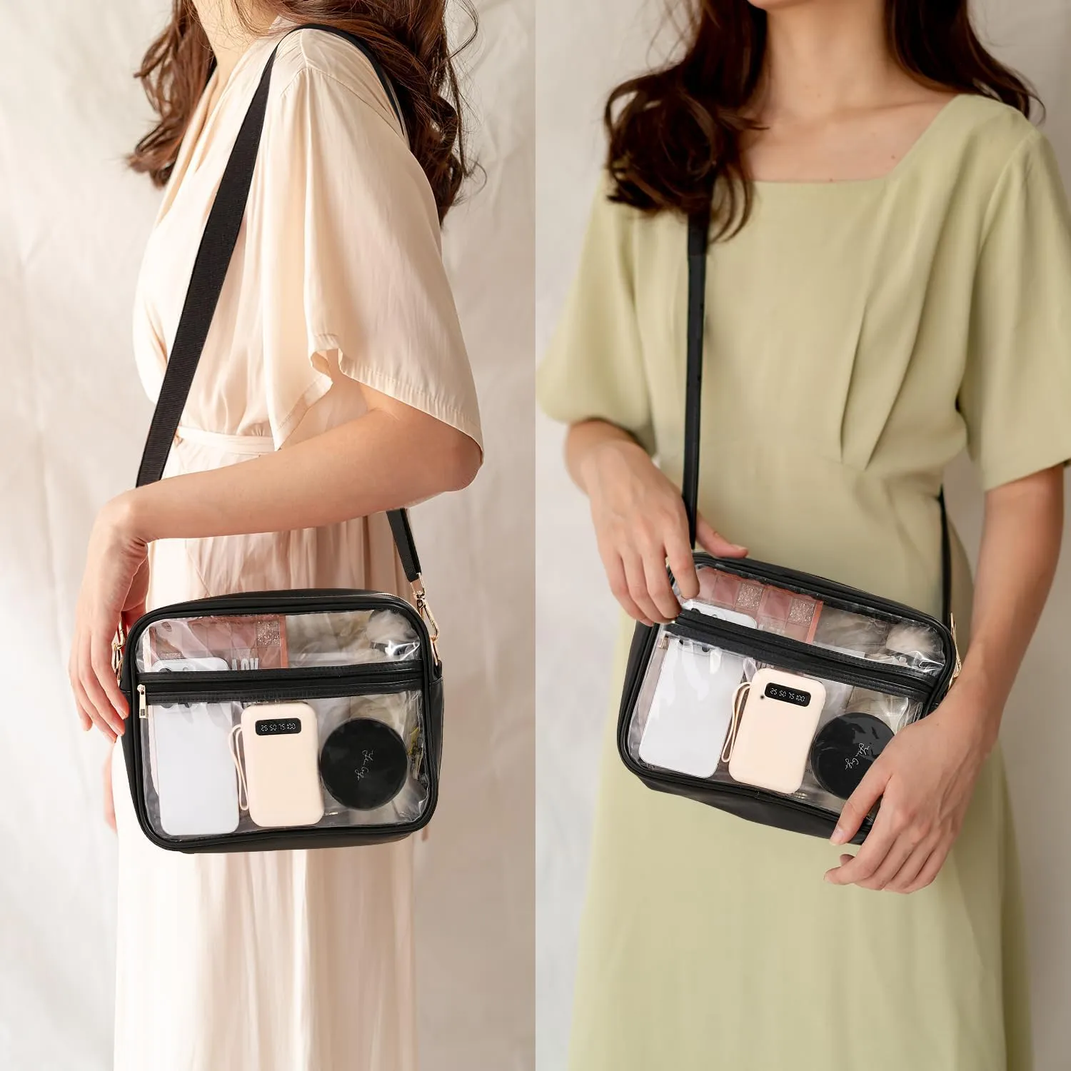 BAGAIL Clear Bag Stadium Approved Crossbody Shoulder Messenger Clear Purse with Adjustable Strap