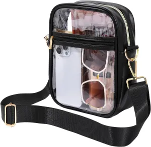 BAGAIL Clear Bag Stadium Approved Crossbody Shoulder Messenger Clear Purse with Adjustable Strap