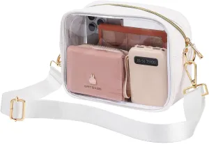BAGAIL Clear Bag Stadium Approved Crossbody Shoulder Messenger Clear Purse with Adjustable Strap
