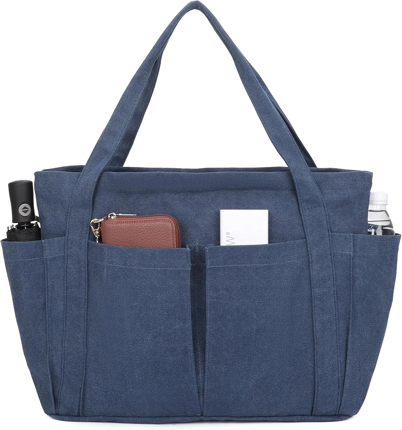 Barsine Large Canvas Tote for Women, Travel Shoulder Bag Top Handle Handbag with Pockets for Gym, Work, Travel