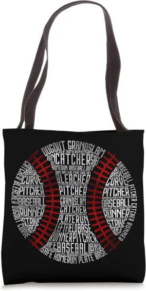 Baseball Fan Word Cloud Baseball Grandslam Homerun Bunt Tote Bag