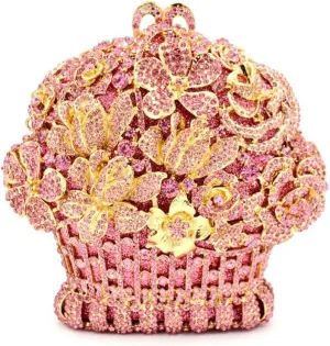 Basket Purse Sparkly Rhinestone Evening Clutch Wedding Party Cocktail Bags for Women Elegant Handbags