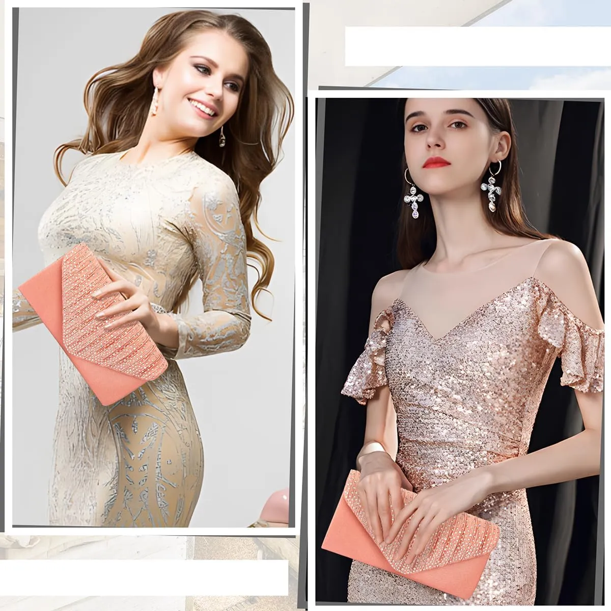 BBjinronjy Clutch Purses for Women Evening Bag Formal Rhinestone Handbags for Wedding Party Cocktail Prom Dinner