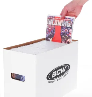 BCW Short Comic Storage Box - 10 Pack | Holds 150-175 Current/Silver Age Comics | Stackable, Durable 200 lb. Strength