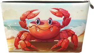 Beach Crab Makeup Bag Waterproof Cosmetic Bag Organizer Small Make Up Zipper Pouch Portable Travel Toiletry Bag For Women Girls