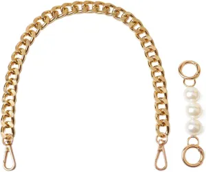 BEAULEGAN Chunky Purse Chain Handles - Short Strap Replacement for Handbag Set of 2, 17.7 & 5 Inches Long