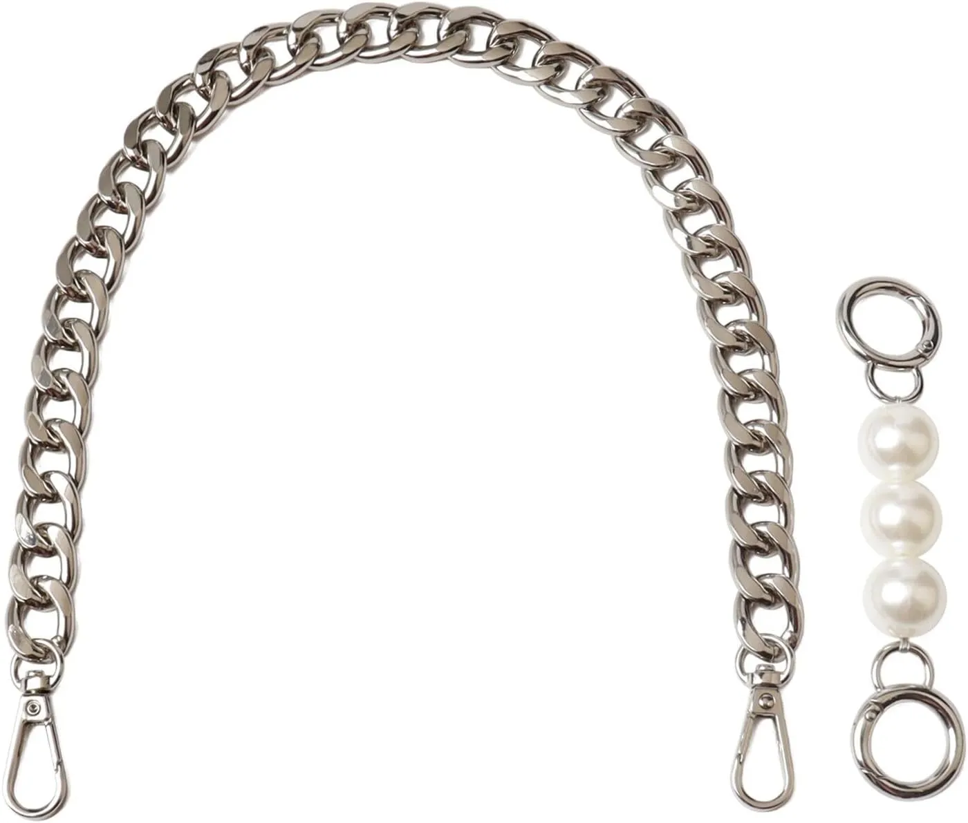 BEAULEGAN Chunky Purse Chain Handles - Short Strap Replacement for Handbag Set of 2, 17.7 & 5 Inches Long