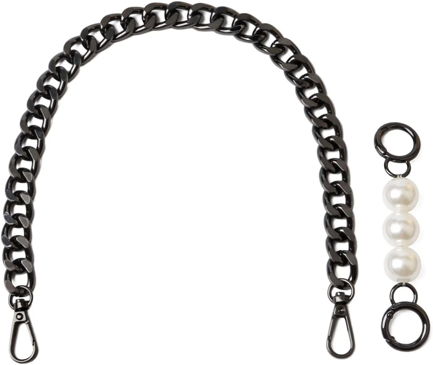BEAULEGAN Chunky Purse Chain Handles - Short Strap Replacement for Handbag Set of 2, 17.7 & 5 Inches Long