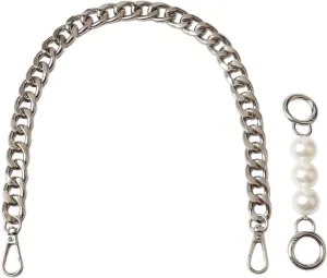 BEAULEGAN Chunky Purse Chain Handles - Short Strap Replacement for Handbag Set of 2, 17.7 & 5 Inches Long
