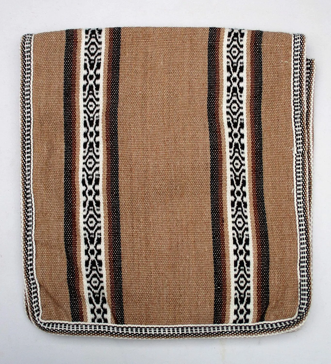 Beige South American Peruvian Cross Body Messenger Bag Purse Stripes Llama Alpaca Wool Hippie (Beige)