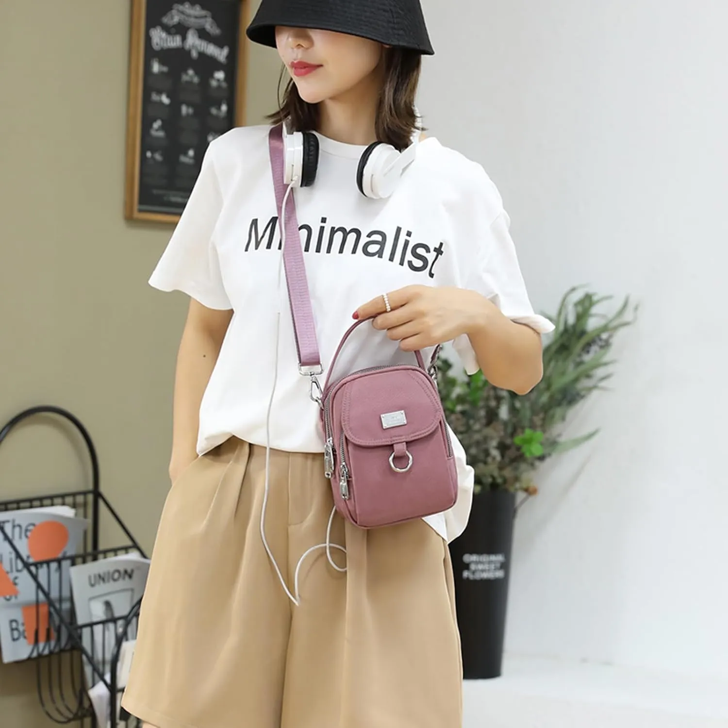 Blostirno Small Crossbody Purse Bag Shoulder Bags for Women Multi Pocket Messenger Bag Cell Phone Handbags Wallet Tiny Purse