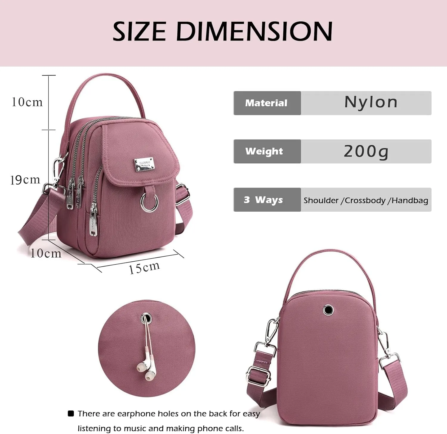 Blostirno Small Crossbody Purse Bag Shoulder Bags for Women Multi Pocket Messenger Bag Cell Phone Handbags Wallet Tiny Purse