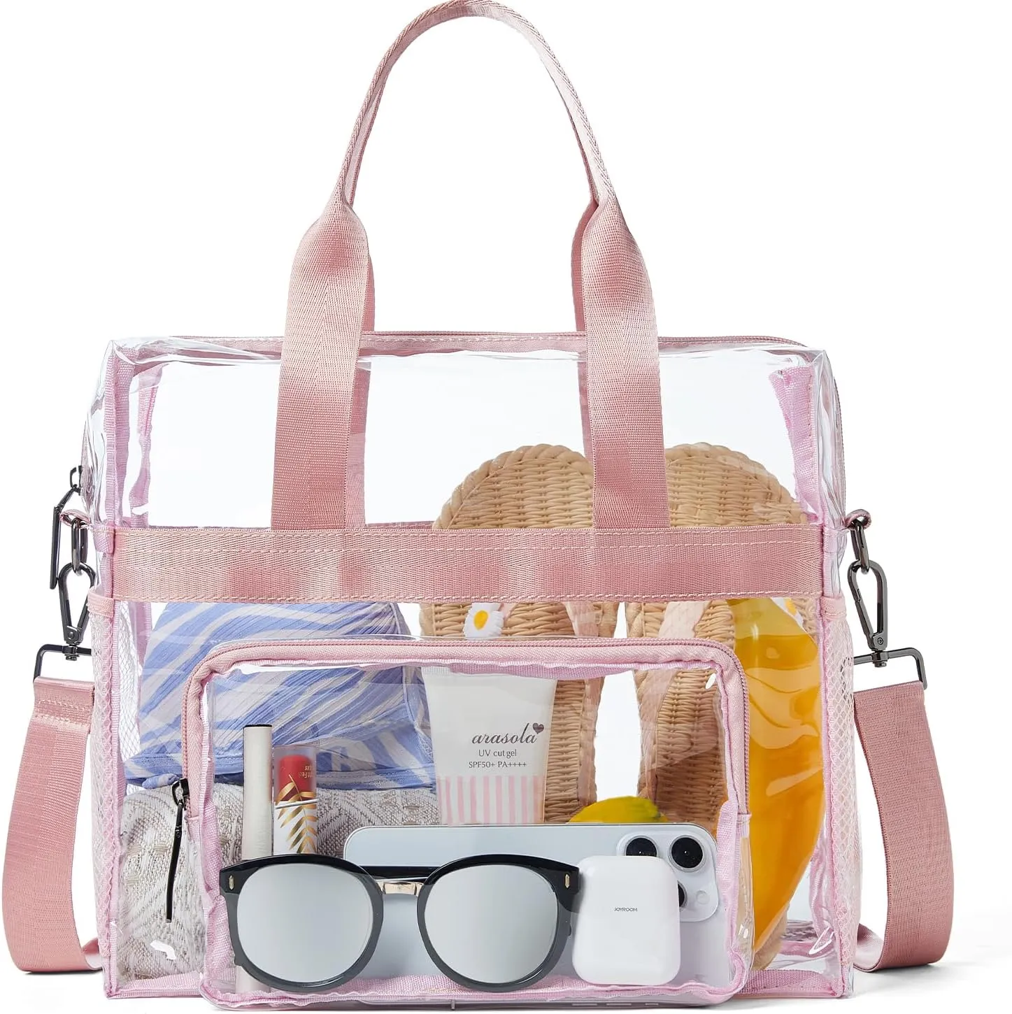 Bluome Clear Bag For Stadium Events 12×6×12 Crossbody Beach Lunch Tote Transparent Bag Purse Stadium Approved For Women Men
