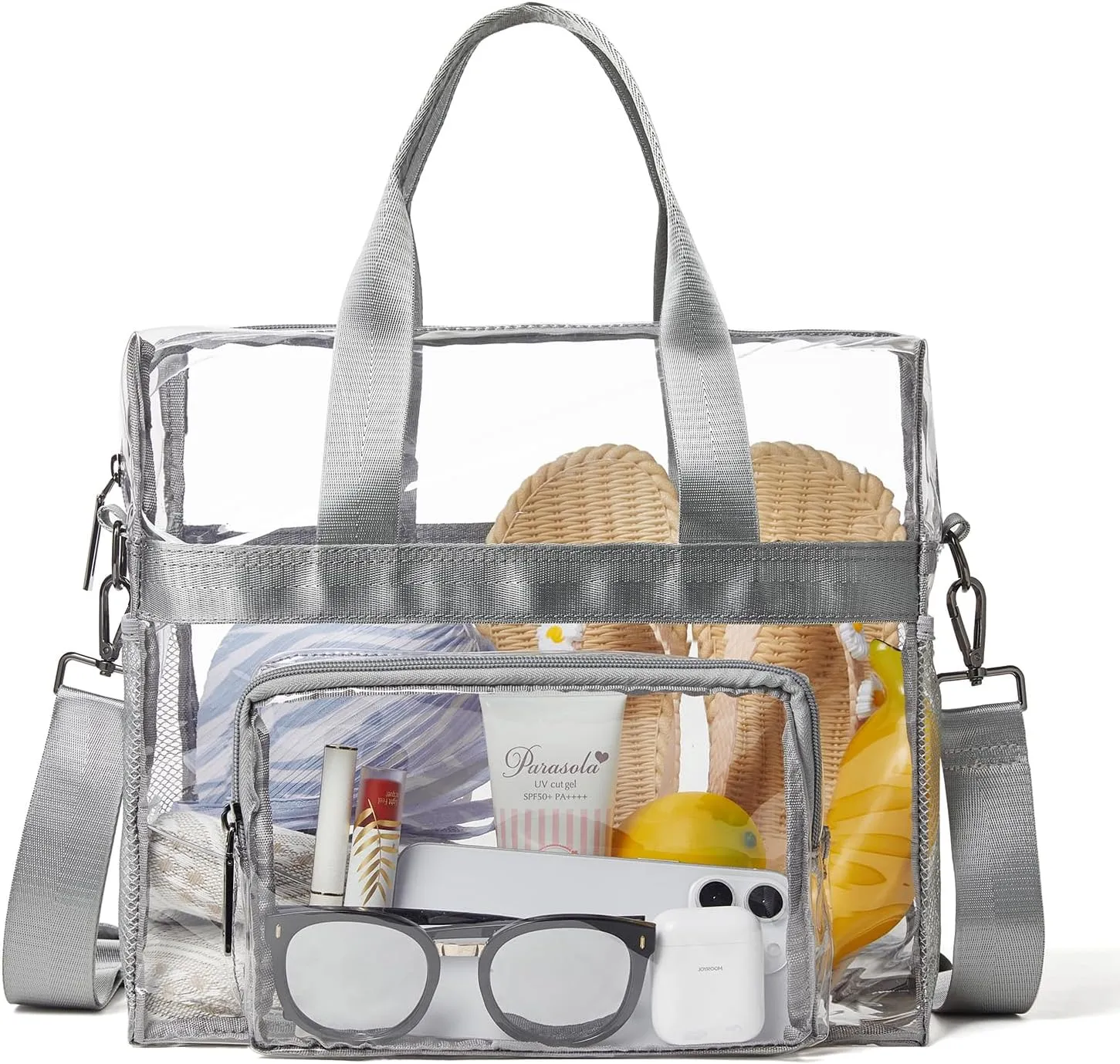Bluome Clear Bag For Stadium Events 12×6×12 Crossbody Beach Lunch Tote Transparent Bag Purse Stadium Approved For Women Men