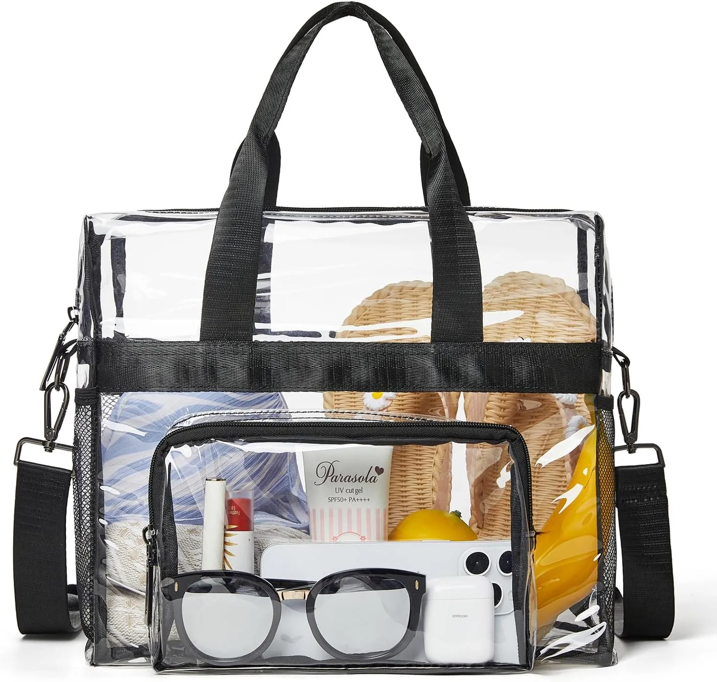 Bluome Clear Bag For Stadium Events 12×6×12 Crossbody Beach Lunch Tote Transparent Bag Purse Stadium Approved For Women Men