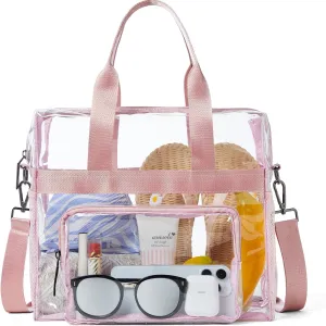 Bluome Clear Bag For Stadium Events 12×6×12 Crossbody Beach Lunch Tote Transparent Bag Purse Stadium Approved For Women Men