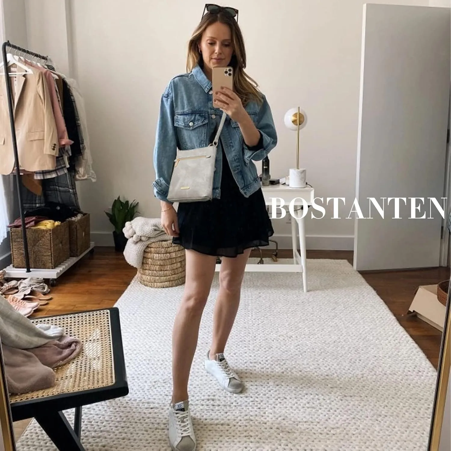 BOSTANTEN Crossbody Bags Purses for Women Trendy Soft Vegan Leather Shoulder Handbags with Adjustable Strap Zipper Pocket