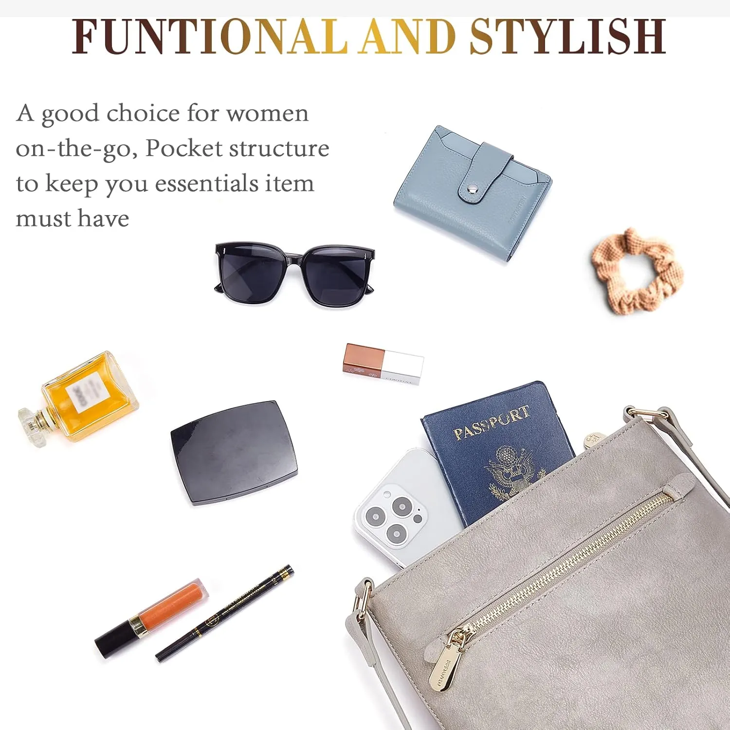 BOSTANTEN Crossbody Bags Purses for Women Trendy Soft Vegan Leather Shoulder Handbags with Adjustable Strap Zipper Pocket
