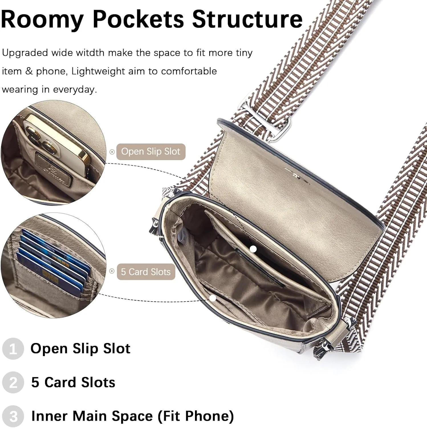 BOSTANTEN Small Crossbody Bags for Women Cell Phone Purse Leather Wallet Handbags with Card Slots