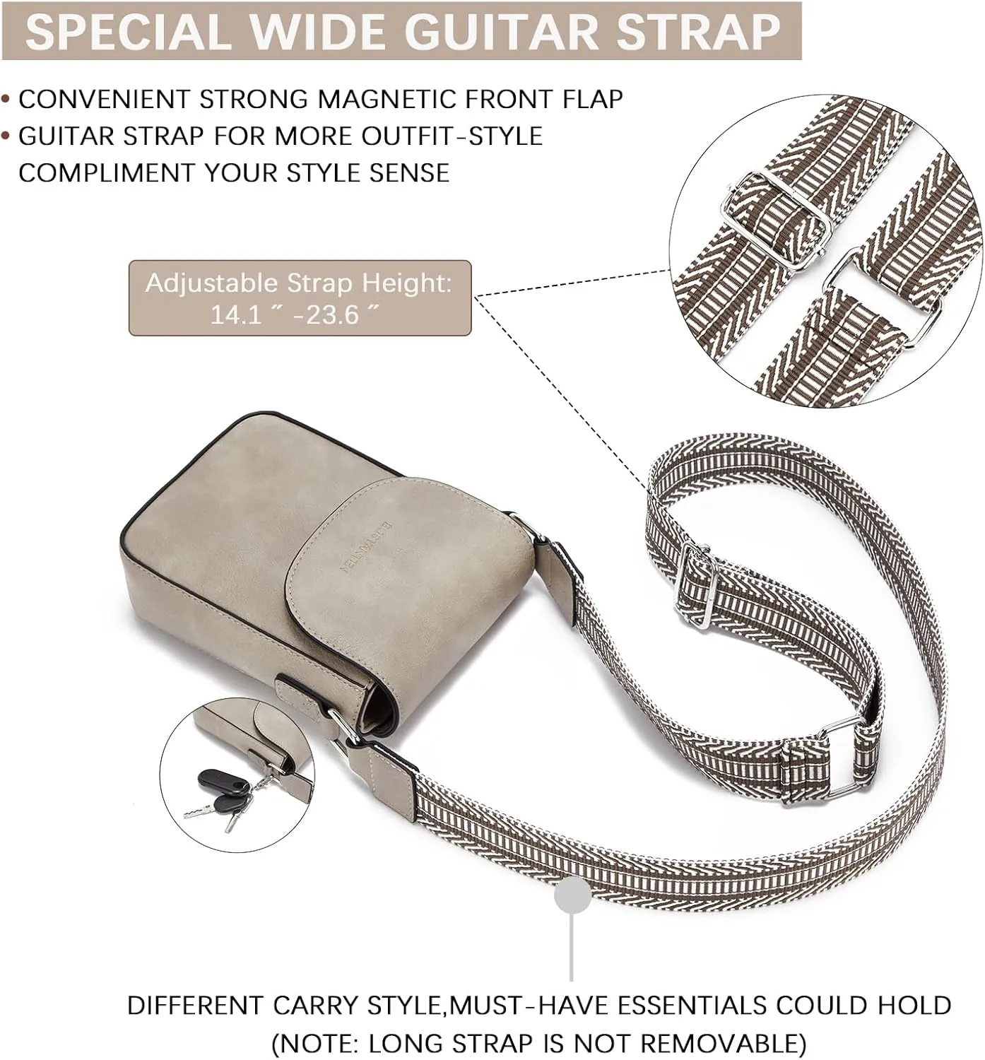 BOSTANTEN Small Crossbody Bags for Women Cell Phone Purse Leather Wallet Handbags with Card Slots