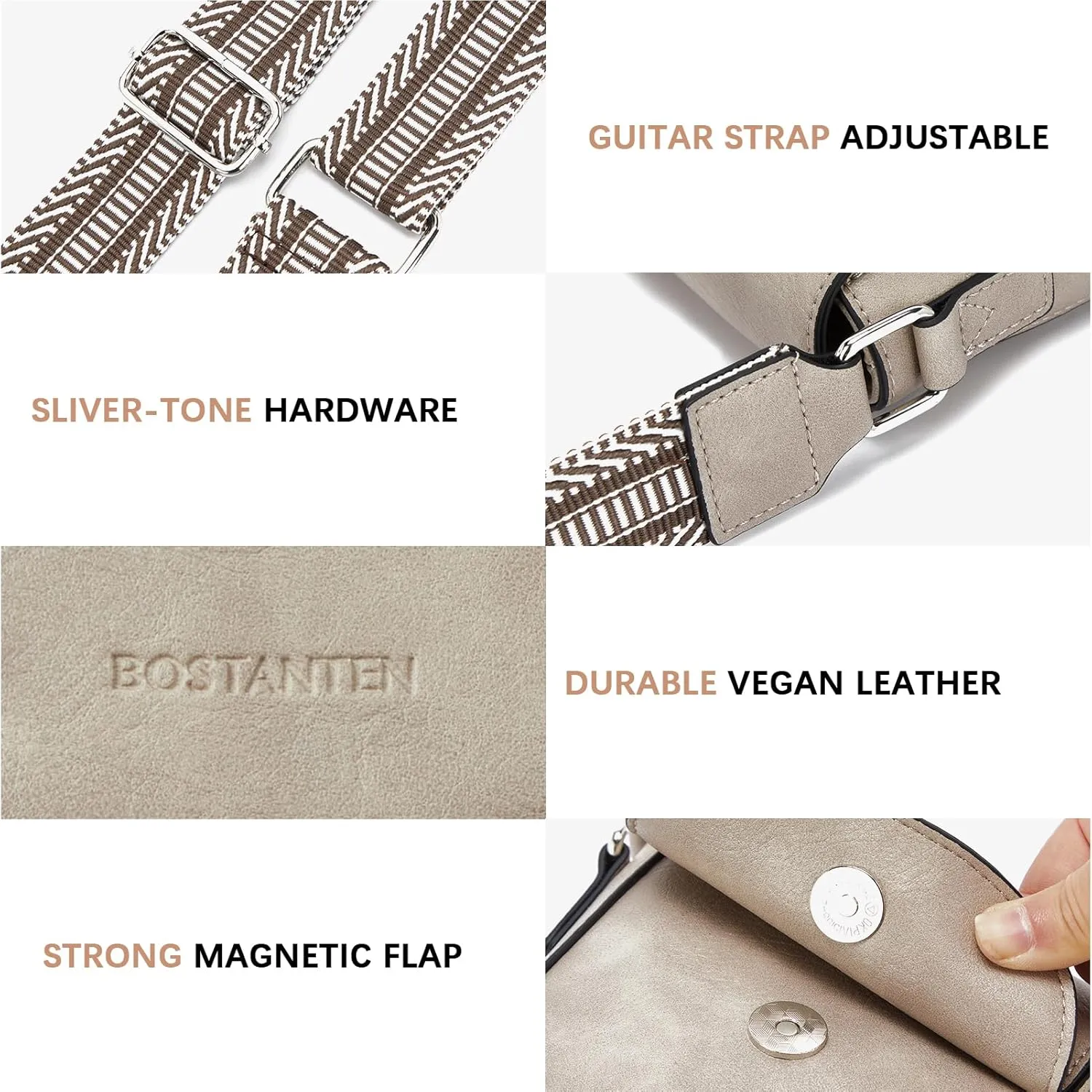 BOSTANTEN Small Crossbody Bags for Women Cell Phone Purse Leather Wallet Handbags with Card Slots