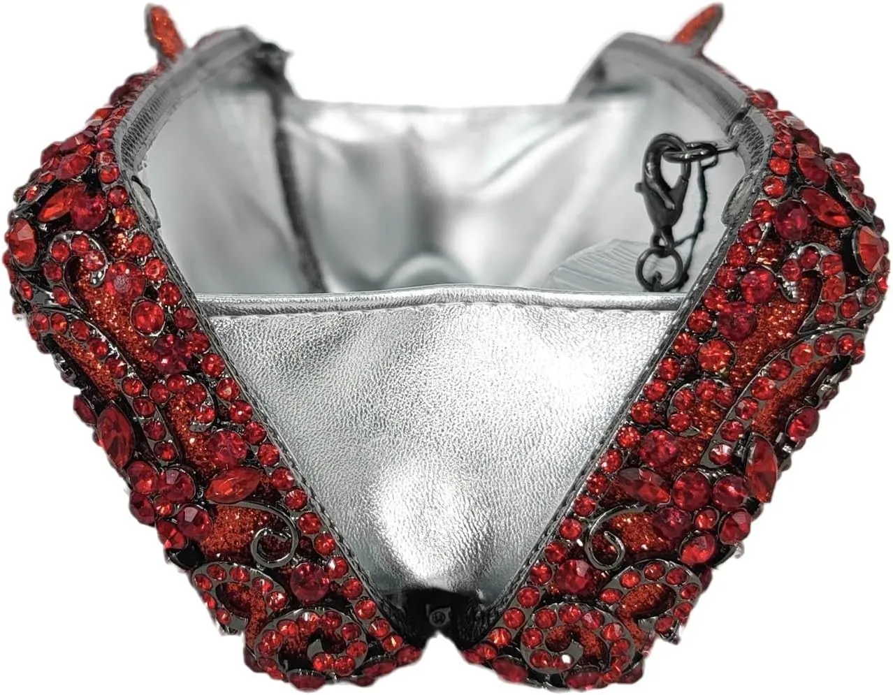 Boutique De FGG Bling Flower Crystal Clutch Evening Bags for Women Formal Party Rhinestone Clutch Purse Wedding Handbag,Mini