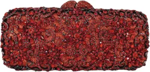 Boutique De FGG Bling Flower Crystal Clutch Evening Bags for Women Formal Party Rhinestone Clutch Purse Wedding Handbag,Mini